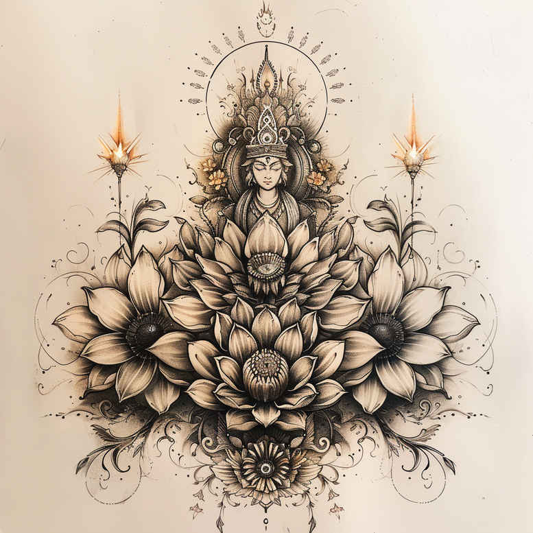 simple-dot – tattoo design ideas free ai generated – neotraditional-modern-classic – for-knee – Gallery: other-religions-inkby-ai