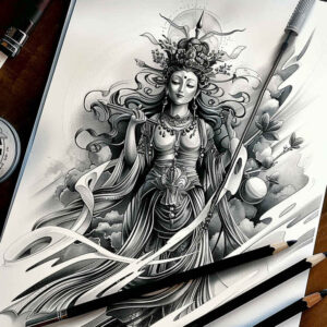 slender – tattoo design ideas free ai generated – realism-photo-like-tattoo – for-neck – Gallery: other-religions-inkby-ai
