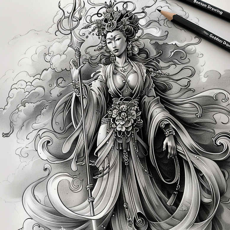 subtle-shape – tattoo design ideas free ai generated – surrealism-morphic – for-calf – Gallery: other-religions-inkby-ai