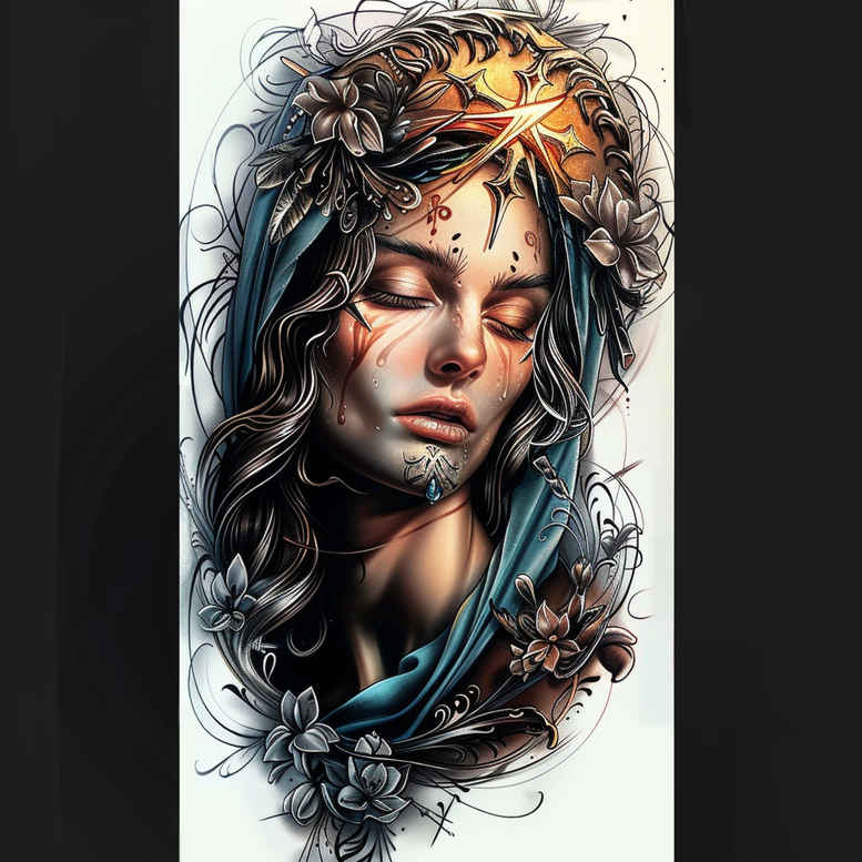 symbolic – tattoo design ideas free ai generated – realism-natural-color-palette – for-triceps – Gallery: other-religions-inkby-ai