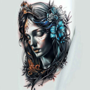 other-religions tattoo design ideas Neotraditional balanced tones mysticism for outer arm