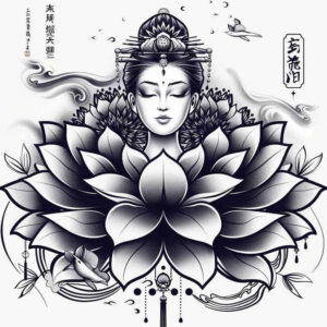 other-religions tattoo design ideas enhanced color prayer symbol of courage