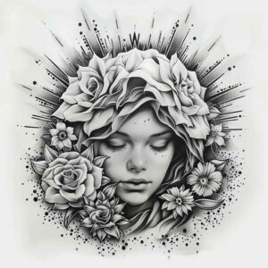 other-religions tattoo design ideas Surrealism metamorphosis ritual patterns for lower chest
