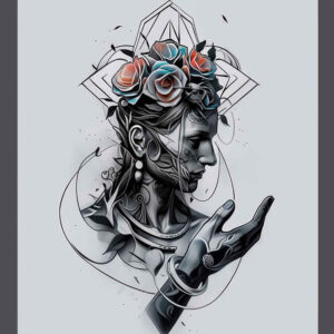 unadorned – tattoo design ideas free ai generated – realism-emotional-depth – for-upper-back – Gallery: other-religions-inkby-ai