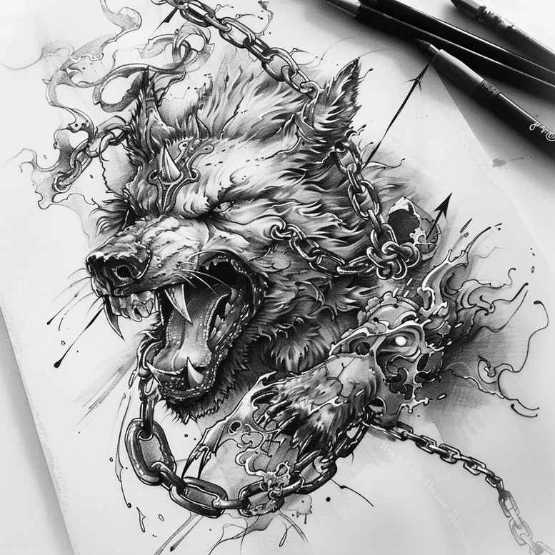 other-vikings tattoo design ideas ornate ancestral for lower thigh