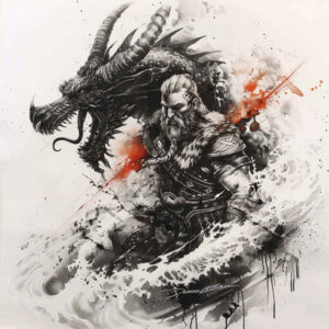 other-vikings tattoo design ideas Surrealism hyperreal detailed for thigh