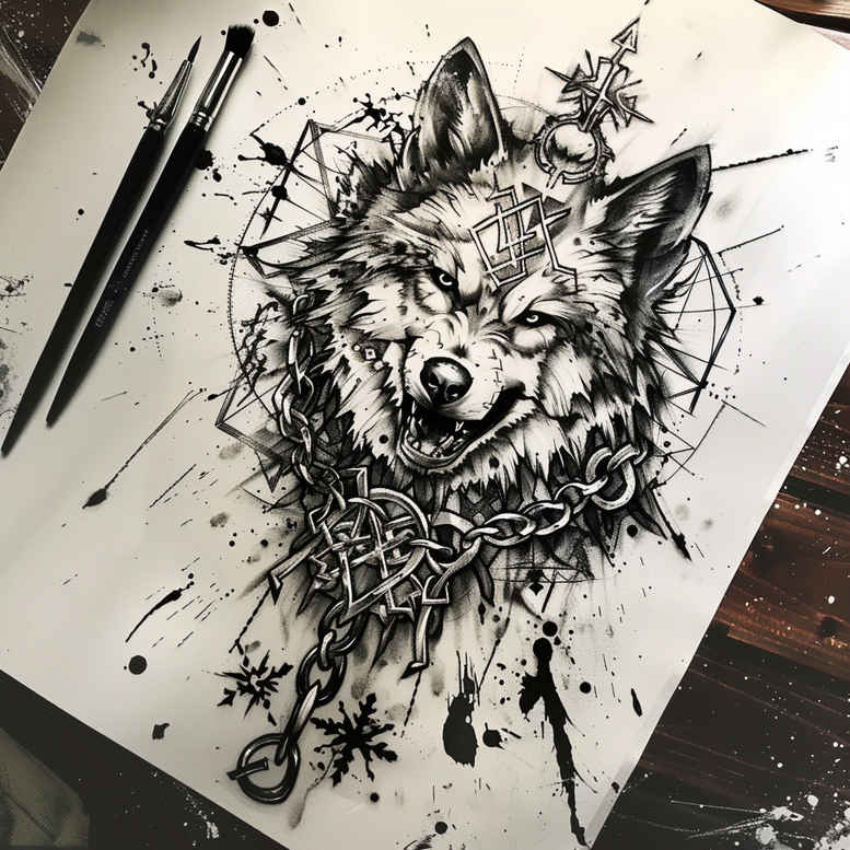 other-vikings tattoo design ideas Surrealism shifting shapes detailed weaponry symbol of determination