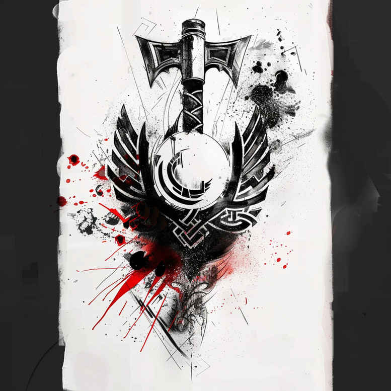 other-vikings tattoo design ideas minimal layered shading embodying resilience