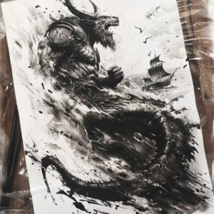 other-vikings tattoo design ideas Surrealism unearthly Norse for ankle