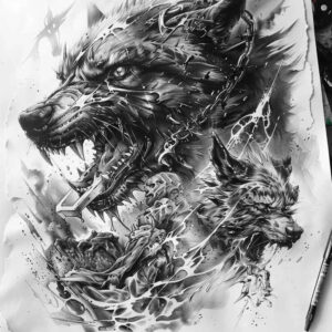 other-vikings tattoo design ideas realistic movement symbolic for shin
