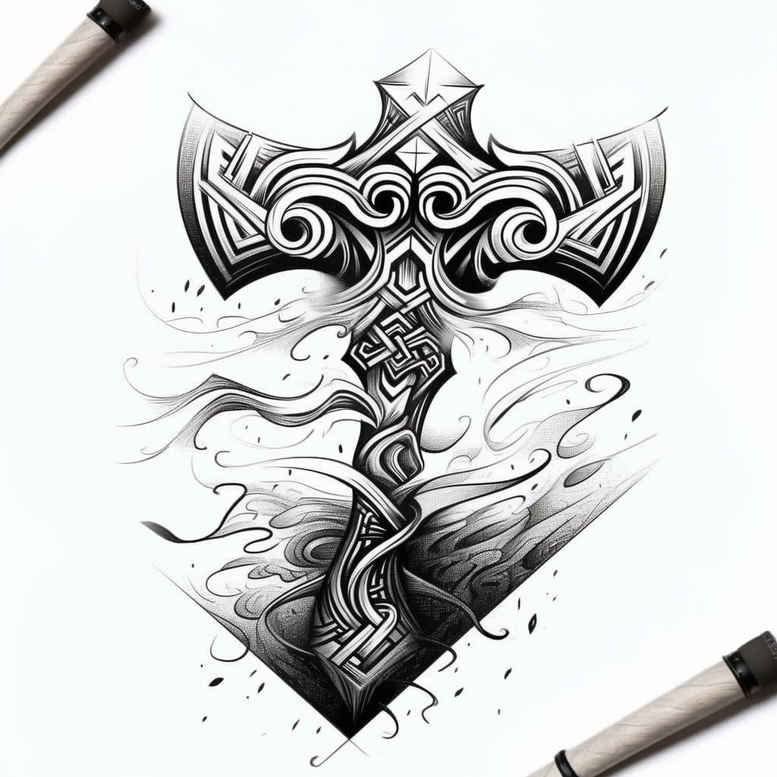 other-vikings tattoo design ideas Surrealism juxtaposition warrior motifs for wrist side