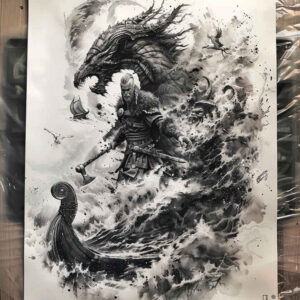 viking-fighter-tattoo-surrealism-ethereal-for-abdomen – tattoo design ideas free ai generated – Gallery: other-vikings-inkby-ai