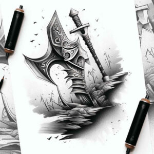 viking-warrior-tattoo-realism-fine-lines-for-sternum – tattoo design ideas free ai generated – Gallery: other-vikings-inkby-ai