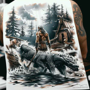 viking-tattoo-surrealism-morphic-transformation-for-collarbone – tattoo design ideas free ai generated – Gallery: other-vikings-inkby-ai