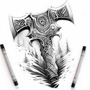 viking-folklore-tattoo-for-men-neotraditional-artful-color-for-shin – tattoo design ideas free ai generated – Gallery: other-vikings-inkby-ai