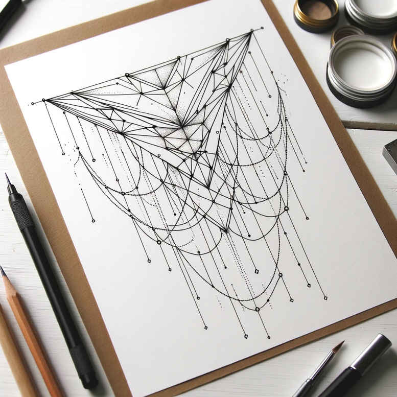 abstract-line-tattoo – tattoo design ideas free ai generated – silent – for-lower-arm – Gallery: outline-inkby-ai