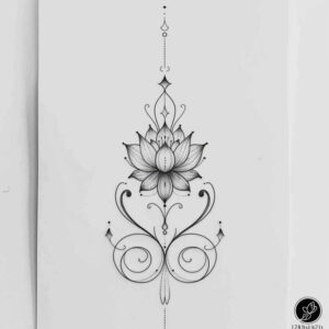 abstract-line-tattoo – tattoo design ideas free ai generated – unembellished – for-collarbone – Gallery: outline-inkby-ai