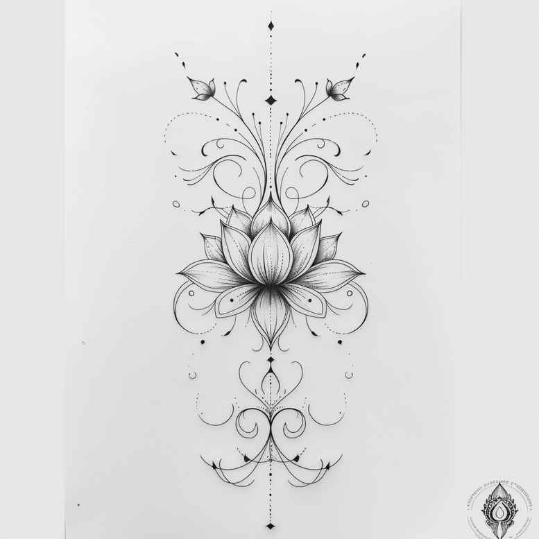 artistic-line-tattoo – tattoo design ideas free ai generated – clear-edge – for-shoulder-blade – Gallery: outline-inkby-ai
