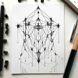 artistic-line-tattoo – tattoo design ideas free ai generated – minimal-texture – for-nape – Gallery: outline-inkby-ai