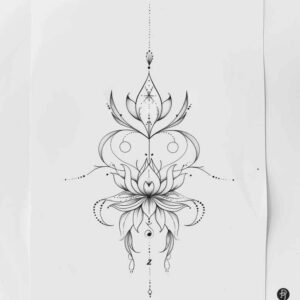 artistic-line-tattoo – tattoo design ideas free ai generated – tiny-motif – for-temple – Gallery: outline-inkby-ai