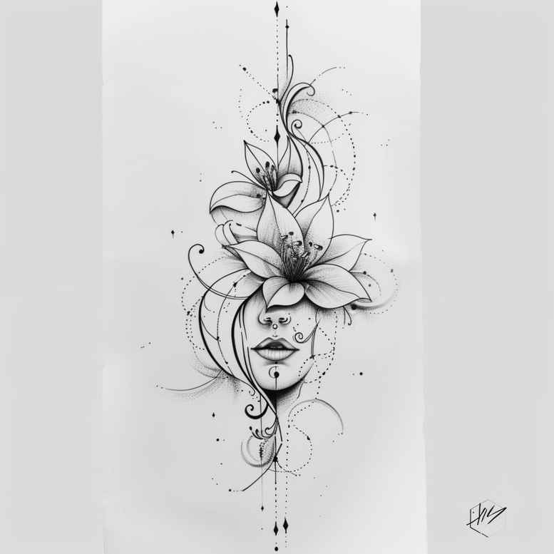 contour-line-tattoo – tattoo design ideas free ai generated – elegant – for-foot – Gallery: outline-inkby-ai