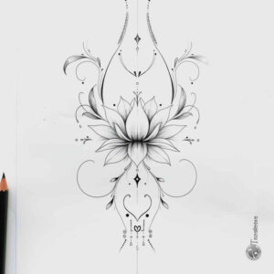 contour-line-tattoo – tattoo design ideas free ai generated – monochrome – for-hip – Gallery: outline-inkby-ai