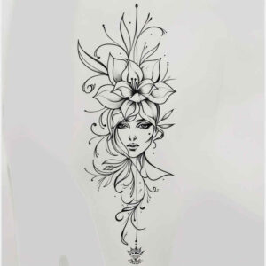 dotted-line-tattoo – tattoo design ideas free ai generated – subtle-motif – for-spine – Gallery: outline-inkby-ai