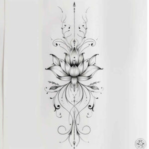 dynamic-line-tattoo – tattoo design ideas free ai generated – compact – for-nape – Gallery: outline-inkby-ai