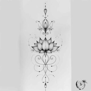 dynamic-line-tattoo – tattoo design ideas free ai generated – fine-dot – for-lower-chest – Gallery: outline-inkby-ai