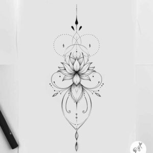 energy-line-tattoo – tattoo design ideas free ai generated – refined-ink – for-chest – Gallery: outline-inkby-ai