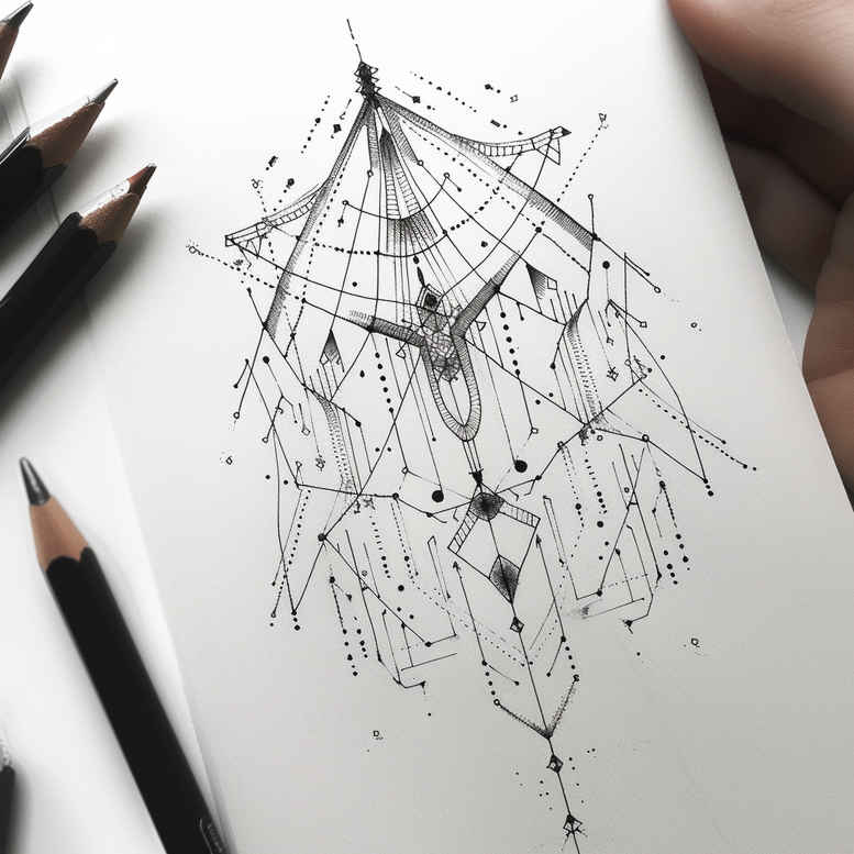 energy-line-tattoo – tattoo design ideas free ai generated – tiny-detail – for-upper-arm – Gallery: outline-inkby-ai