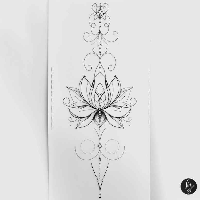 geometric-shaded-line-tattoo – tattoo design ideas free ai generated – mini-ink – for-nape – Gallery: outline-inkby-ai