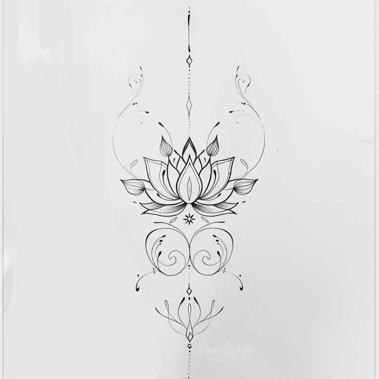 geometric-shaded-line-tattoo – tattoo design ideas free ai generated – outline-only – for-thigh – Gallery: outline-inkby-ai