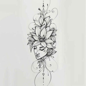 life-symbol-line-tattoo – tattoo design ideas free ai generated – small-detail – for-sternum – Gallery: outline-inkby-ai