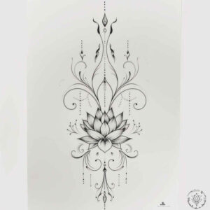 linear-pattern-tattoo – tattoo design ideas free ai generated – simple-icon – for-knee – Gallery: outline-inkby-ai