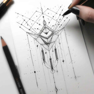 nature-motif-line-tattoo – tattoo design ideas free ai generated – short-stroke – for-elbow – Gallery: outline-inkby-ai