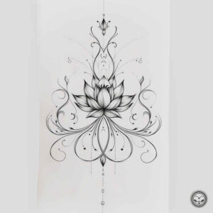 organic-line-tattoo – tattoo design ideas free ai generated – discreet-ink – for-spine – Gallery: outline-inkby-ai