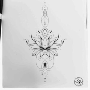 spiritual-motif-line-tattoo – tattoo design ideas free ai generated – subtle-motif – for-neck – Gallery: outline-inkby-ai