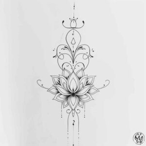 symbolic-detail-line-tattoo – tattoo design ideas free ai generated – pristine – for-upper-arm – Gallery: outline-inkby-ai