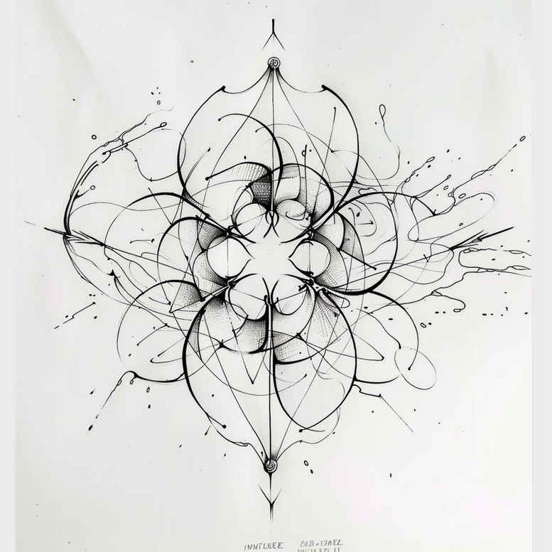 symbolic-line-tattoo – tattoo design ideas free ai generated – no-shading – for-full-back – Gallery: outline-inkby-ai