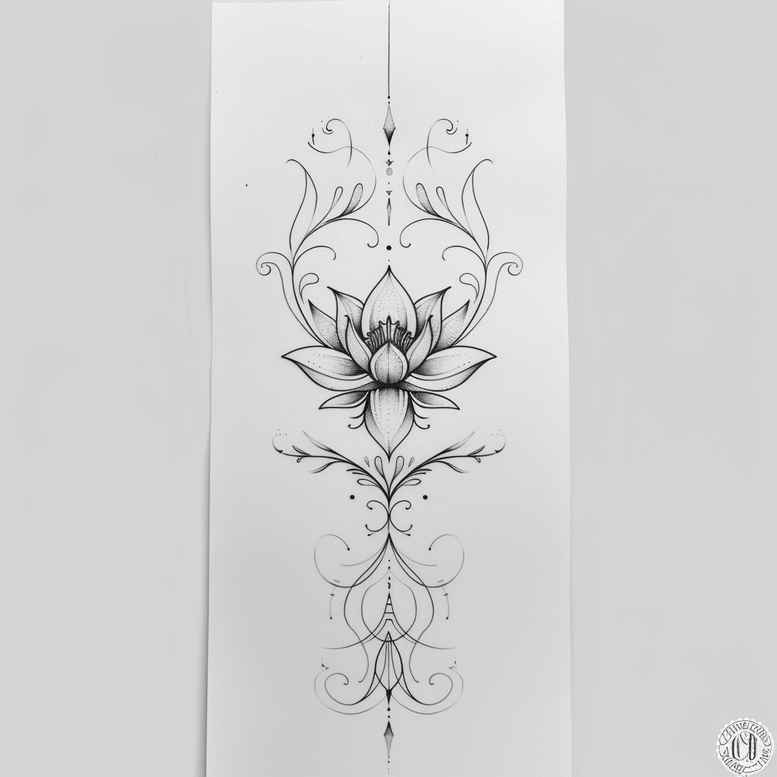 symbolic-line-tattoo – tattoo design ideas free ai generated – pure-outline – for-ribs – Gallery: outline-inkby-ai