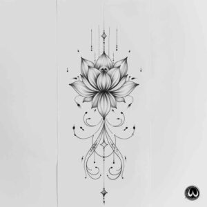 symbolic-line-tattoo – tattoo design ideas free ai generated – refined – for-inner-arm – Gallery: outline-inkby-ai