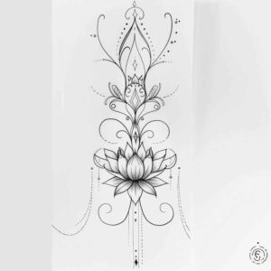 outline tattoo design ideas monochrome contour shading symbolising determination