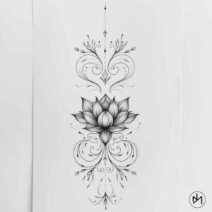 wavy-ornamental-line-tattoo – tattoo design ideas free ai generated – uncluttered – for-biceps – Gallery: outline-inkby-ai