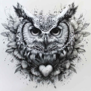 3d-owl-tattoo – tattoo design ideas free ai generated – realism-clean-background – for-upper-chest – Gallery: owls-inkby-ai