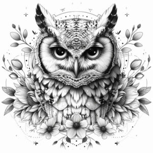 life-symbol-owl-tattoo-surrealism-whimsical-for-collarbone – tattoo design ideas free ai generated – Gallery: owls-inkby-ai