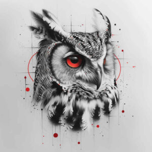 feathered-owl-tattoo – tattoo design ideas free ai generated – realism-high-fidelity – for-palm – Gallery: owls-inkby-ai