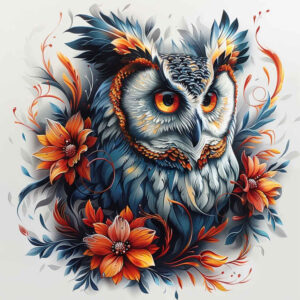 magic-owl-tattoo – tattoo design ideas free ai generated – surrealism-otherworldly – for-scapula – Gallery: owls-inkby-ai