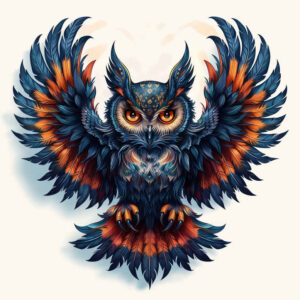 mysterious-owl-tattoo – tattoo design ideas free ai generated – surrealism-surreal-lighting – for-shin – Gallery: owls-inkby-ai