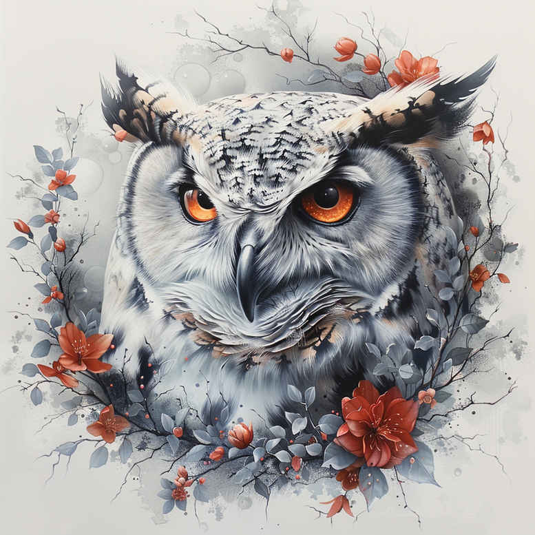 nocturnal-owl-tattoo – tattoo design ideas free ai generated – realism-light-play – for-hand – Gallery: owls-inkby-ai